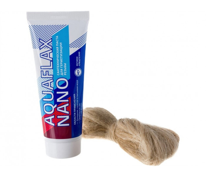 Паста 80 гр.+лён Европейский 20 гр. Aquaflax nano, Сантехмастер