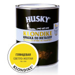Краска по металлу HUSKY-KLONDIKE глянц. светло-жёлтая RAL 1018 0,9 л