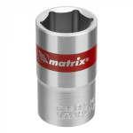 Головка торцевая, 16 мм, 6-гранная, CrV, под квадрат 1/2", хромированная// Matrix