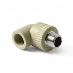 Угольник PPR комбинированный 20х3/4" НР/90°, серый, Pro Aqua